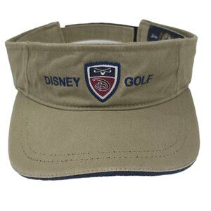 Disney Golf Hat Sun Visor Khaki Beige Walt Disney World Genuine Authentic Adult